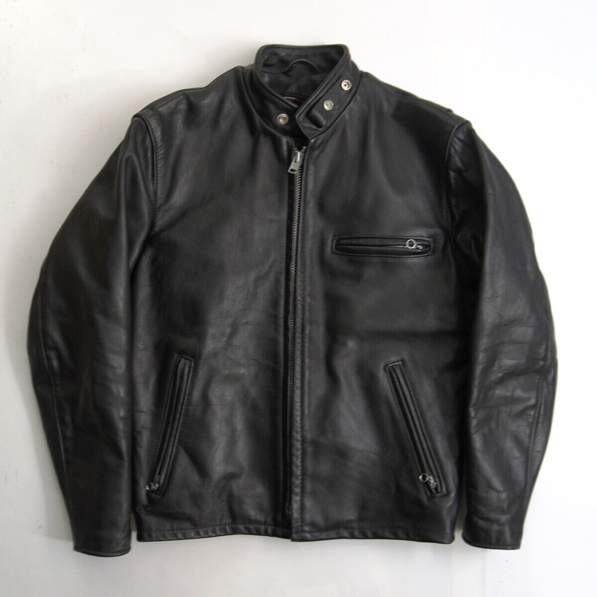 雰囲気抜群】HAROLD'S GEAR【レザー モーターサイクルコート】M ダーク