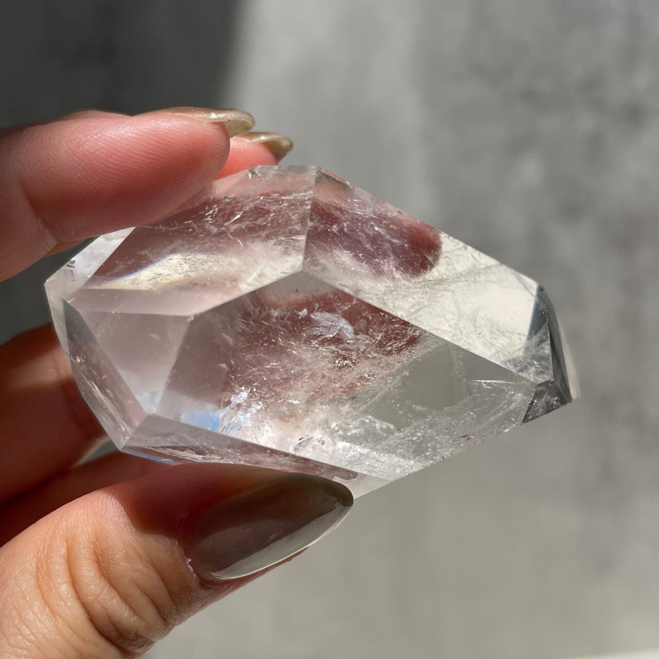 ダブルターミネーティッド【クリアクォーツ／水晶】④ 虹あり｜DT 