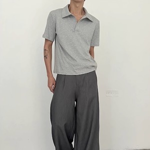 Vネック半袖ポロシャツ　0789