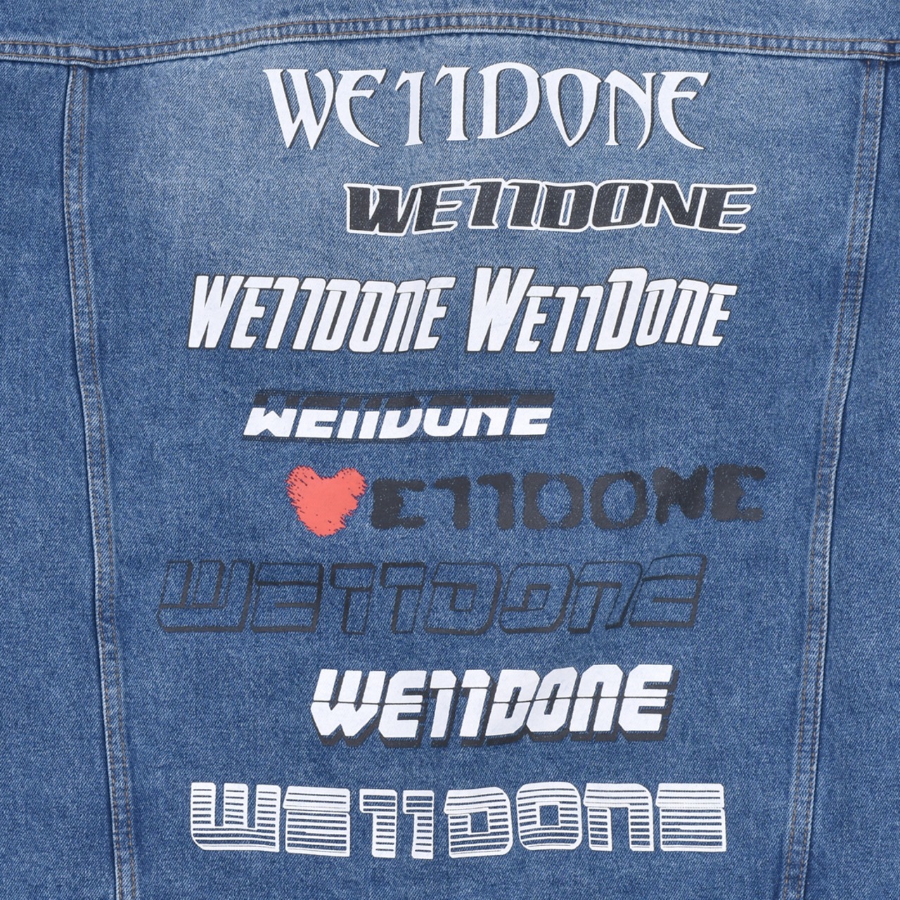【WE11DONE】BLUE LOVE WE11DONE OVERSIZED TRUCKER JACKET(BLUE) - 6