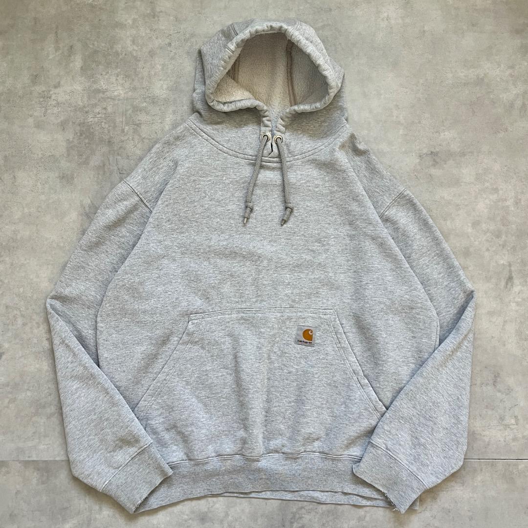 carhartt カーハート パーカー 古着 無地 ロゴ M グレー 17768 | fuufu