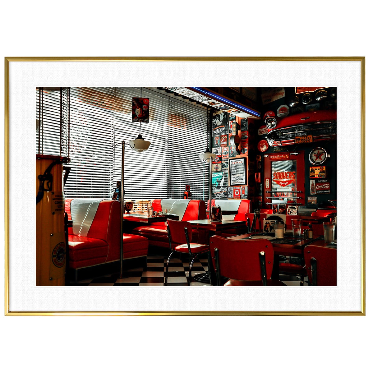 アメリカ写真 ダイナー インテリアアートポスター額装 AS1588