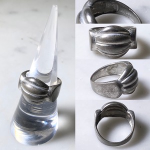 vintage silver groove design ring