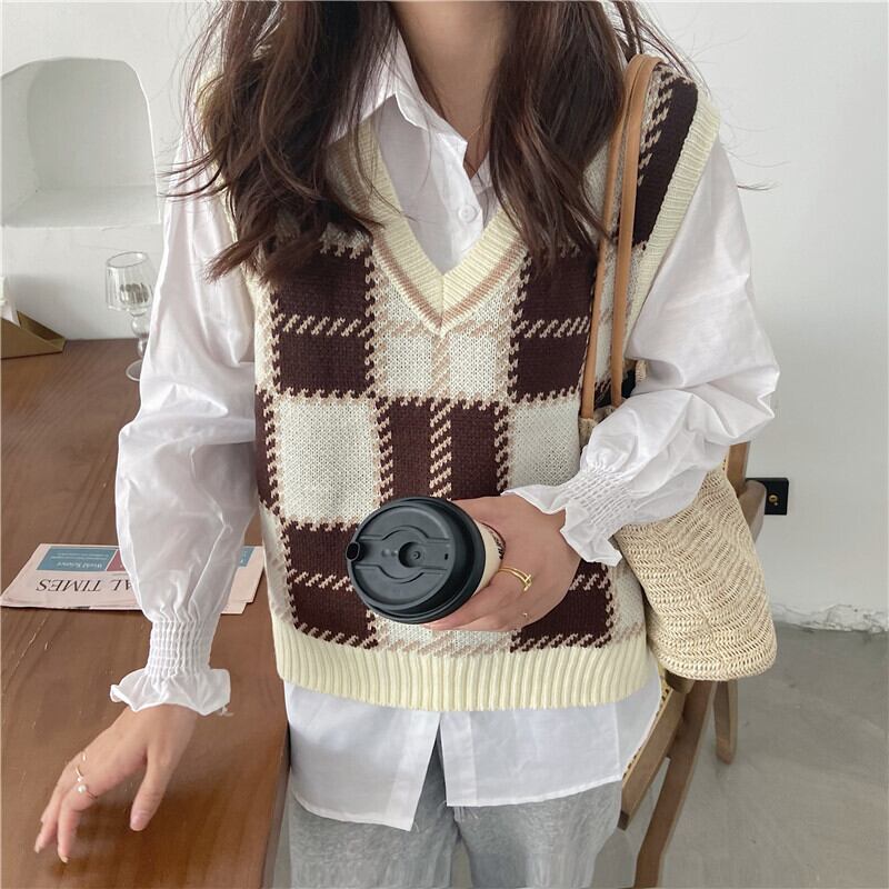 ニット スプリングオータムノースリーブショート 春物 秋物 YY-ファッション80523340933