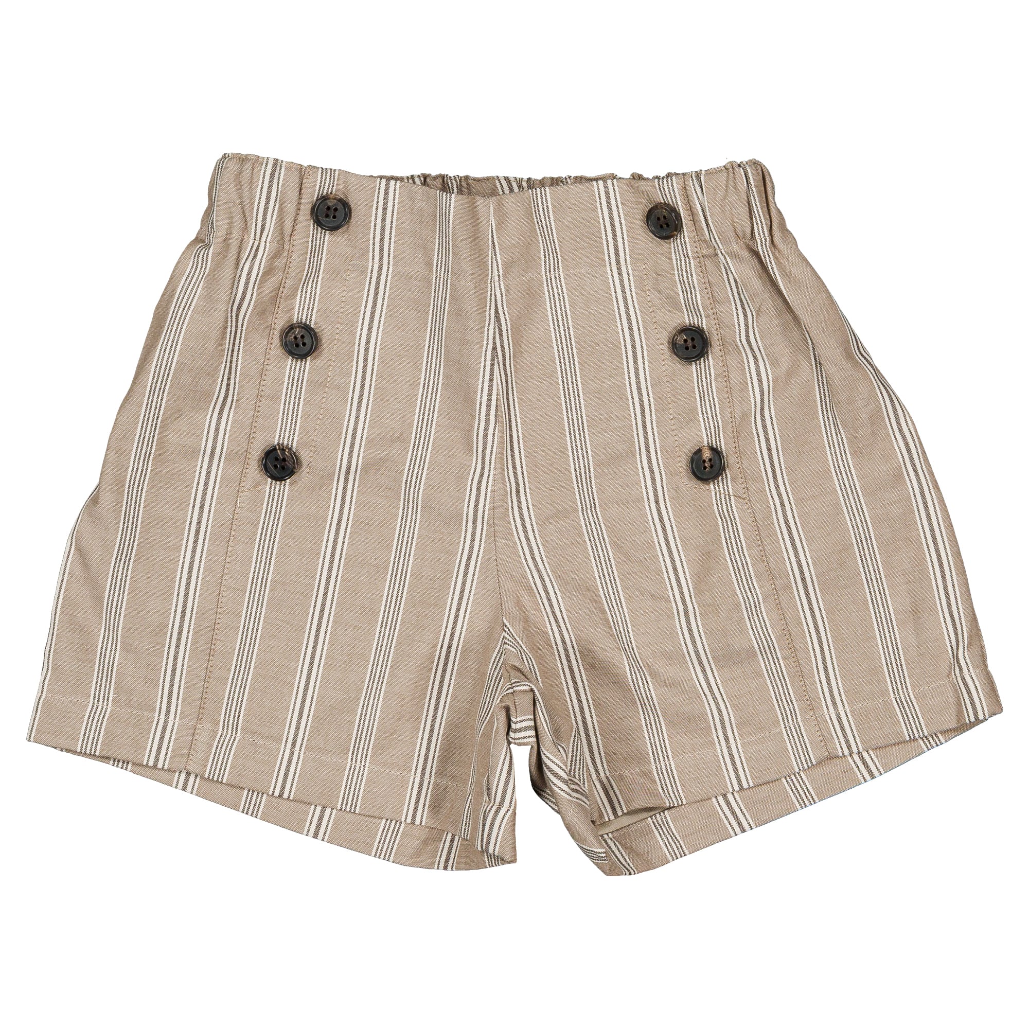 予約【Maison Marelle】Short SEVRES - dark beige stripes / 18M~8Y / 6月上旬以降入荷
