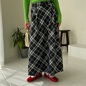 チェック柄ロングスカート_LN03201