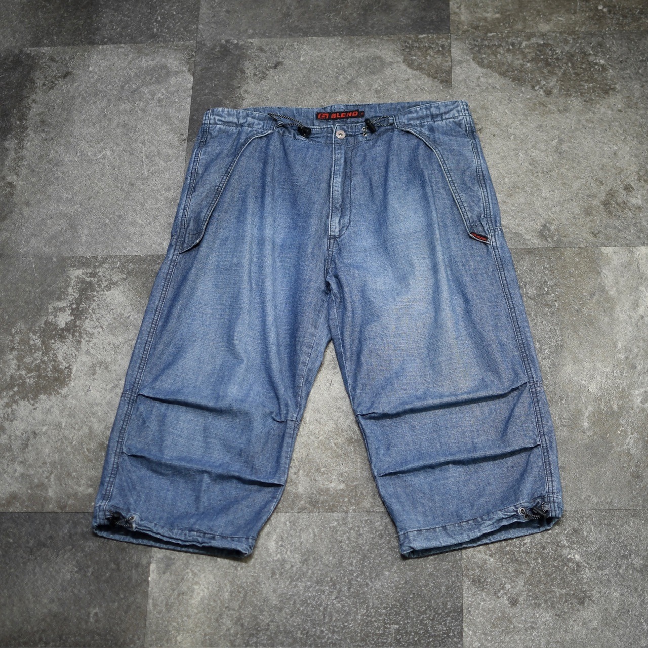 gimmick indigo chambray cropped pants