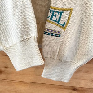 【KINGSLORD】韓国製 デザインニット セーター 刺繍 EXCEL 個性的 古着