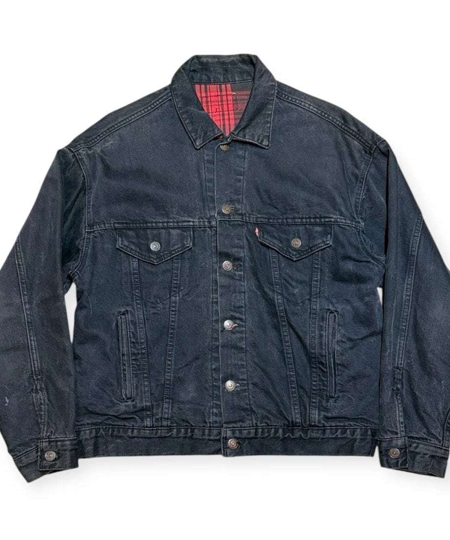 80s OLD STUSSY/Denim Jacket/USA製/黒タグ/L/デニムジャケット