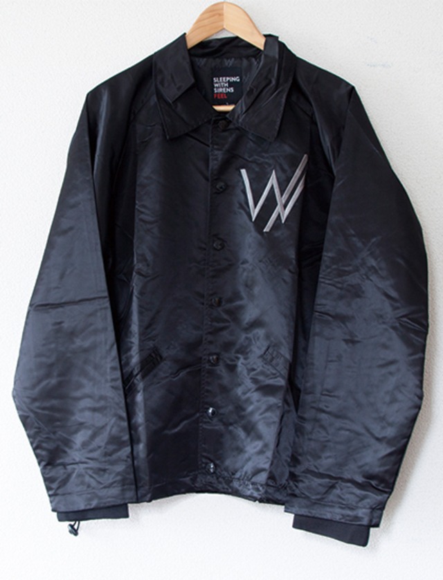 【SLEEPING WITH SIRENS】Custom Embroiderde Logo Coach Jacket (Black)