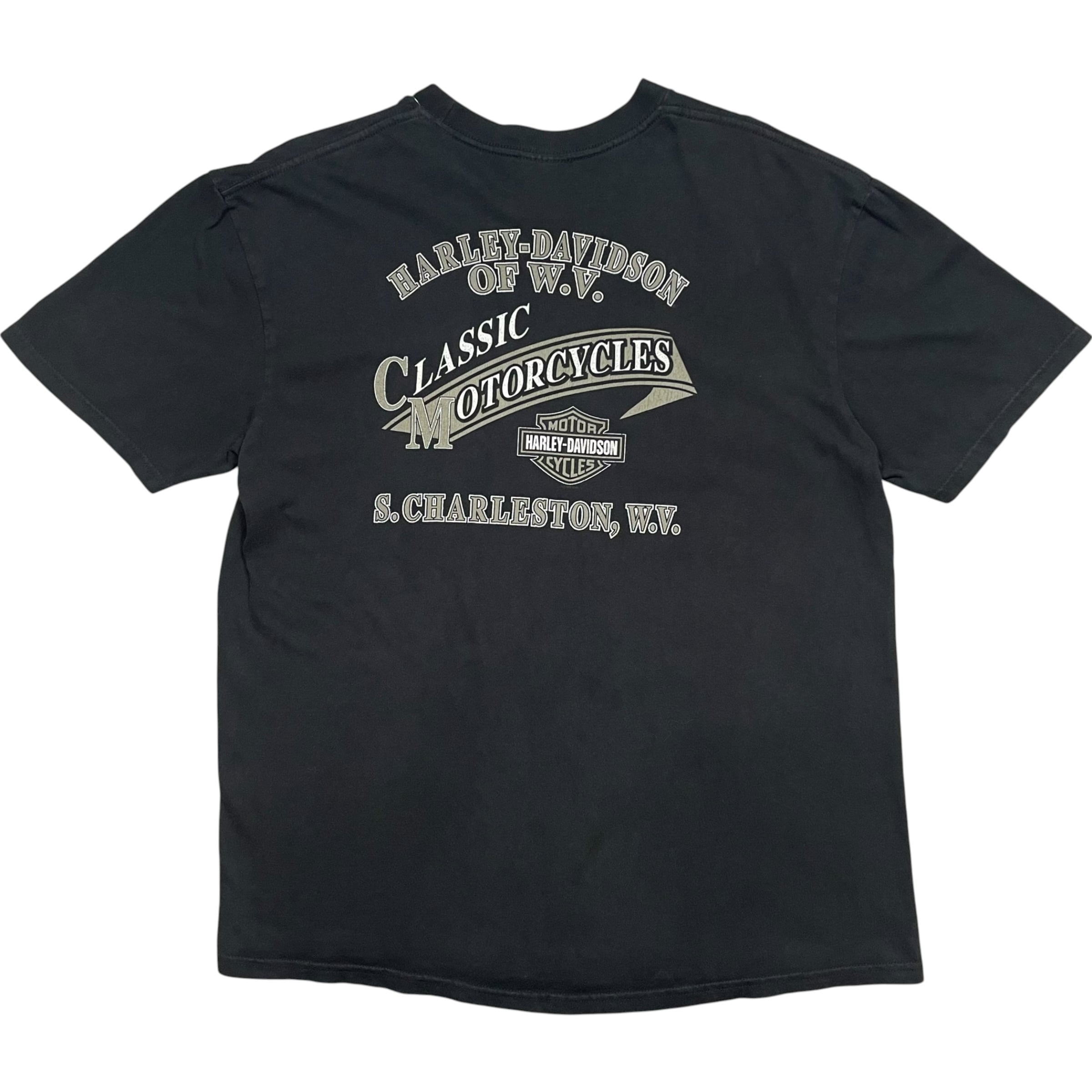 《XL》Harley-Davidson ハーレーダビッドソン Tシャツ 両面プリント フェード ブラック no.10552