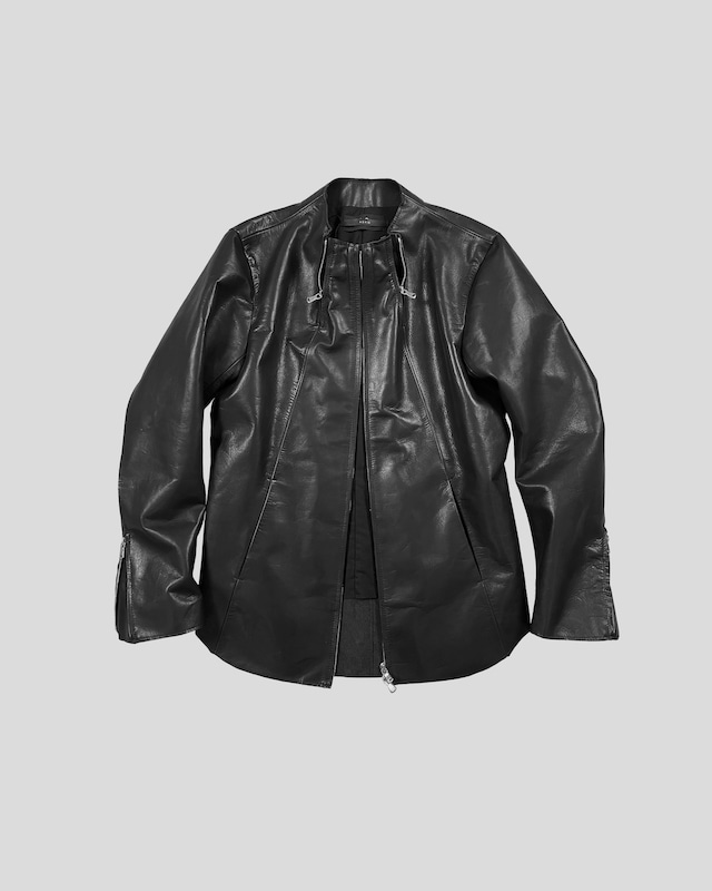 24ss完全受注生産 ASKYY / 3 ZIPPER LEATHER RIDERS JACKET / BLK (全額お支払用）