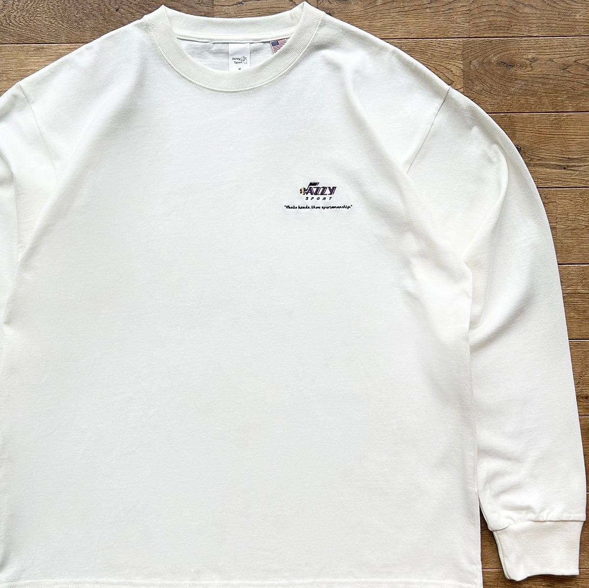 J.S. Utah Jazz ロゴ ロングスリーブ Tシャツ（ホワイト）