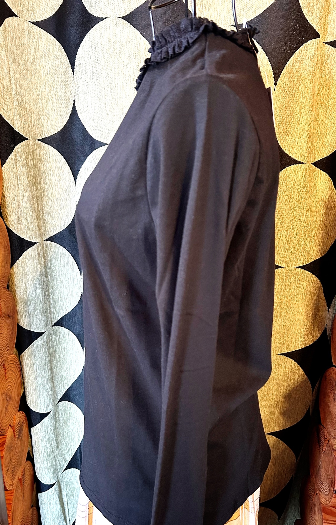 コットン衿レース付カットソー