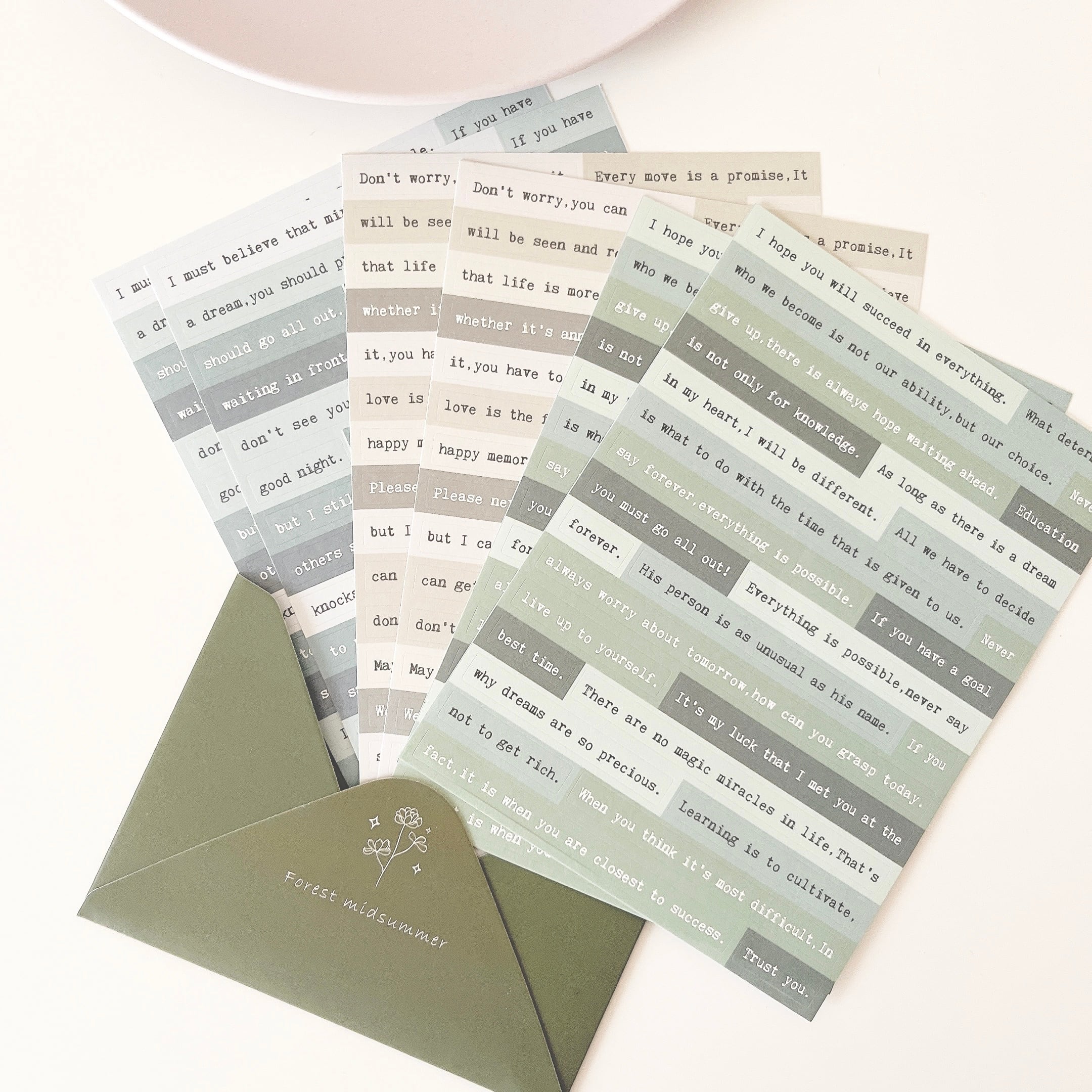 英字sticker green 6枚入り