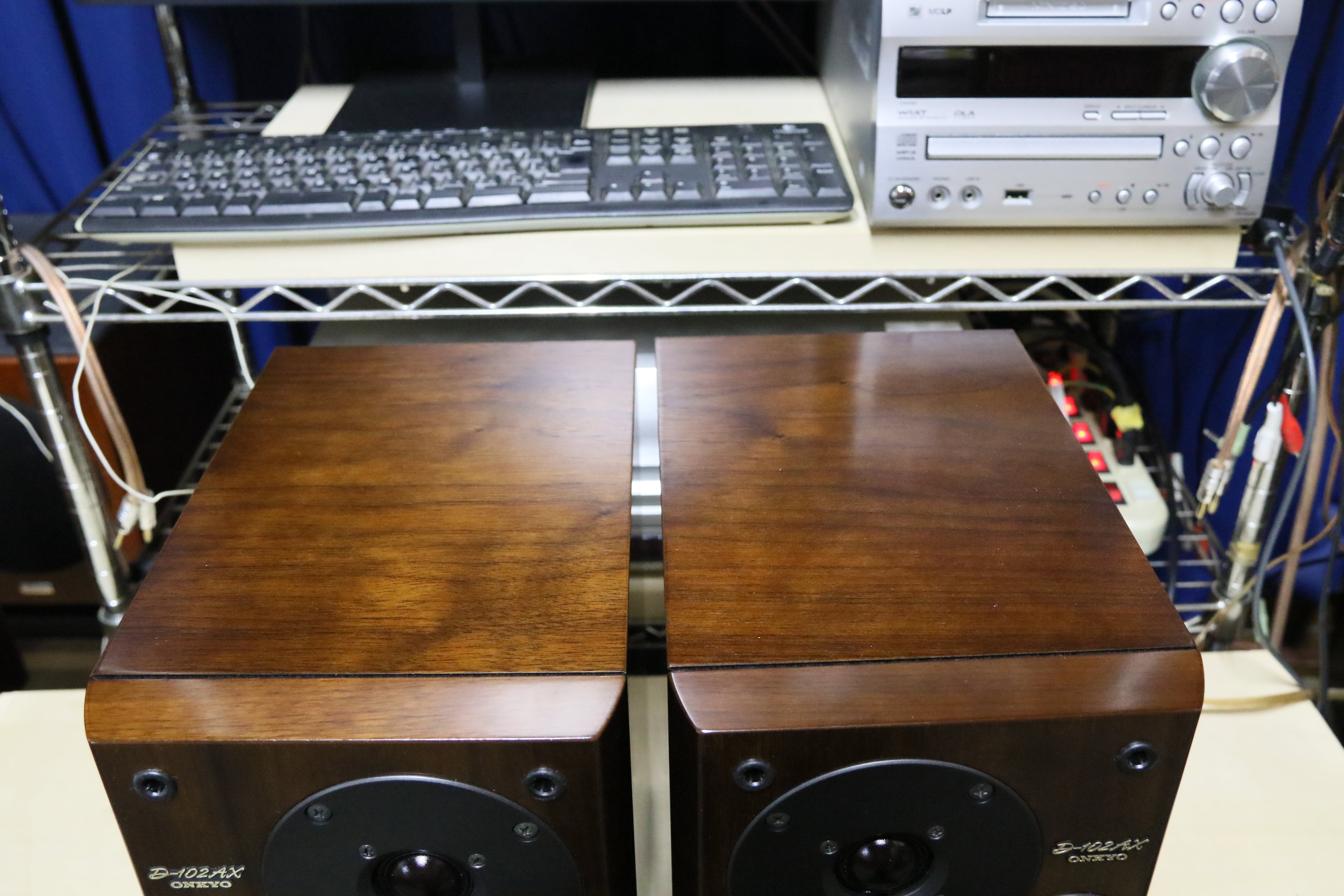 ONKYO D-102AX スピーカー ウッド調 エッジ新品！状態良！】ONKYO スピーカーD-102AX（管25098