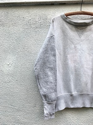 50‘s  vintage l/s sweat  “front V”“twotone” JUNK
