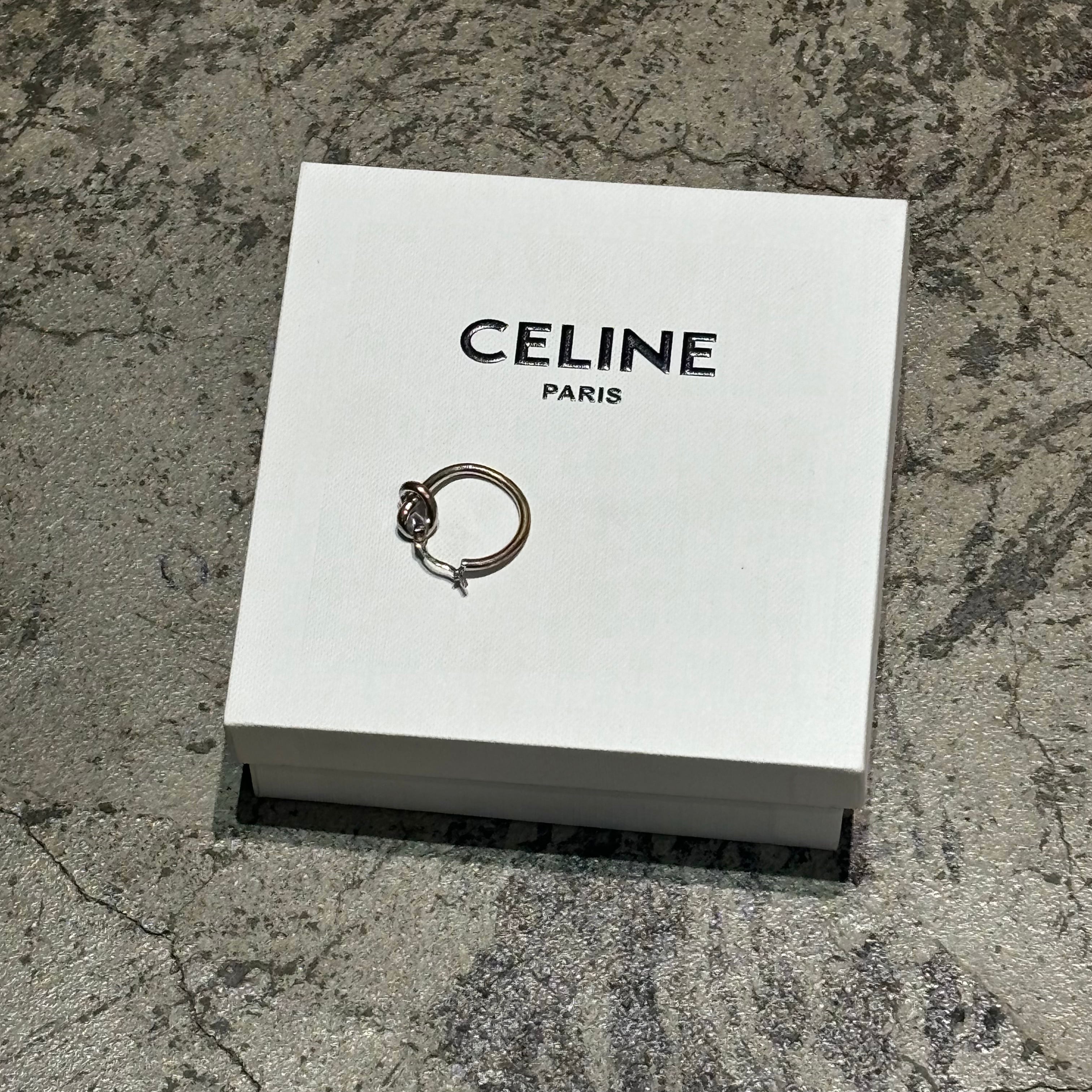 CELINE セリーヌ ノットスモールフープピアス 片耳 【表参道t  