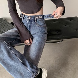 デニム パンツ 裏起毛 ストレート ジーンズ レディース 秋冬 防寒 保温 暖かい 韓国 大人 カジュアル おしゃれ ゆったり フリースデニム 体型カバー 裏ボアジーンズ 大人可愛い 大人女子