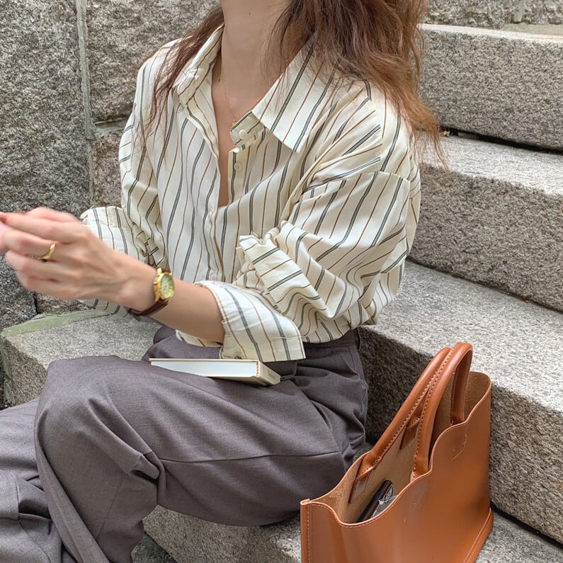ミックスストライプルーズシャツ 10745 | Raycia
