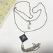黑い天然石（ジャスパー）の付いたタッセルペンダントネックレス　 ヴィンテージアクセサリーのセール通販 9784N