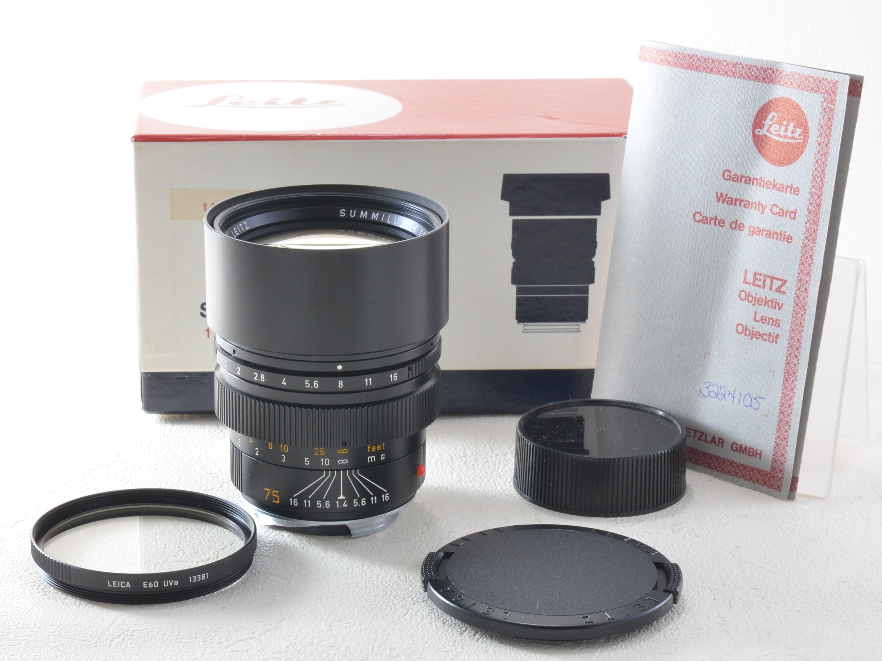 Leica SUMMILUX M 75mm F1.4 E60 元箱付 ライカ（R21822） サンライズカメラーSunrise Cameraー