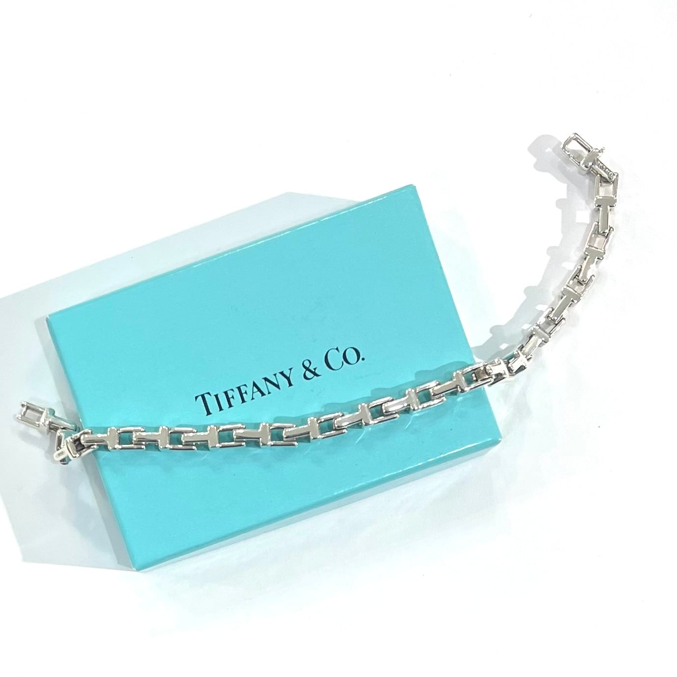 激レア【TIFFANY&CO. 】2492 Tモチーフ リンクシルバーブレスレット