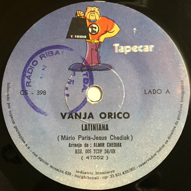 Vanja Orico 『Latiniana / Acalanto (7inch)』