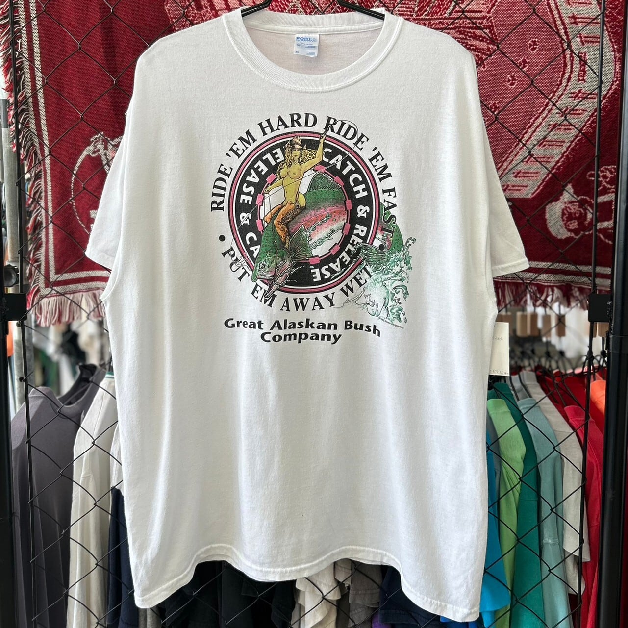 90s USA製 グレイトアラスカンブッシュカンパニー 企業系 半袖Tシャツ デザインプリント XL 古着 古着屋 埼玉 ストリート オンライン 通販  アメカジ ビンテージ