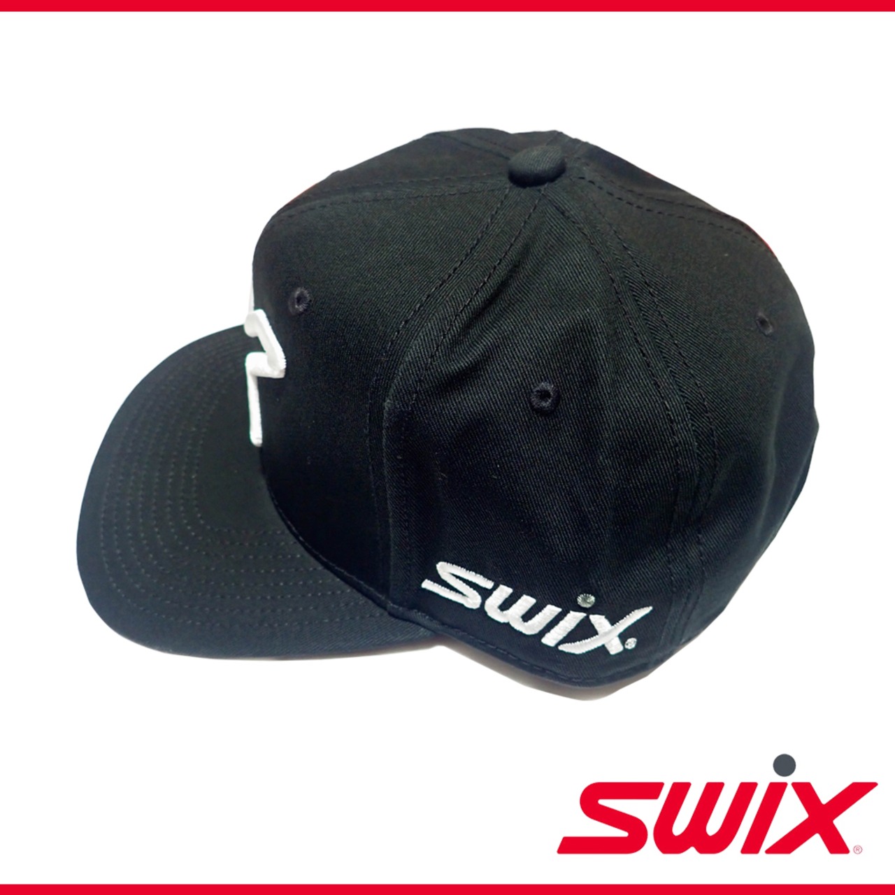 Swix スウィックス PRキャップ ブラック レッド 帽子 ベースボールキャップ PR18