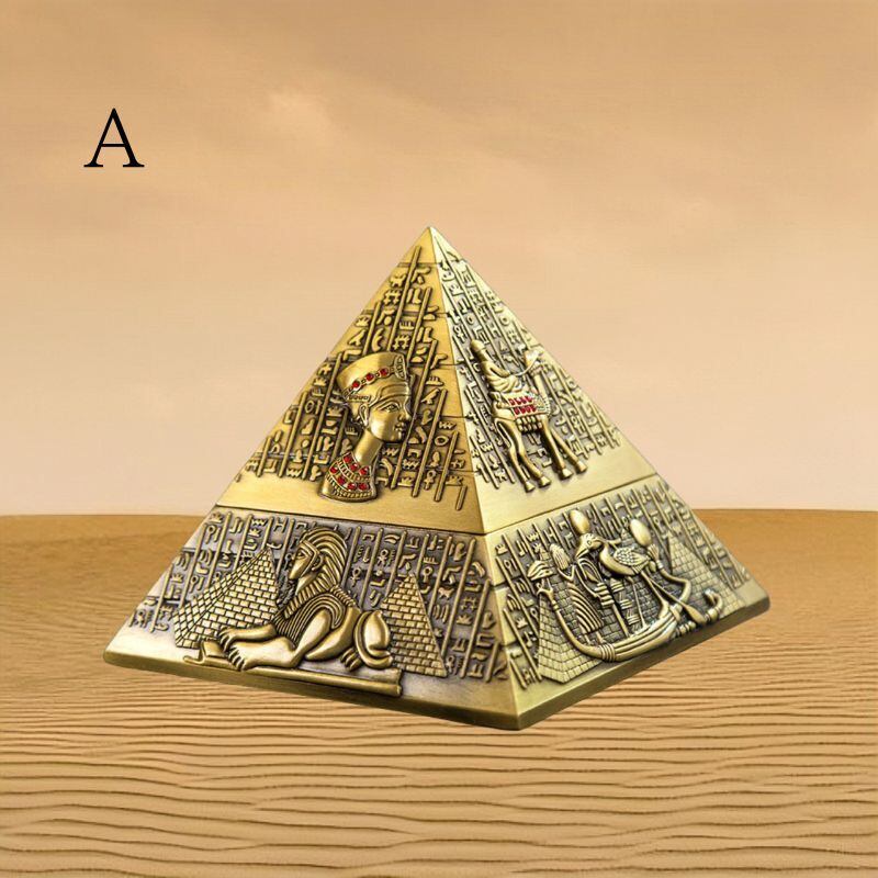 灰皿 フタ付き 蓋 吸い殻入れ ピラミッド 卓上 置物 オブジェ ユニーク