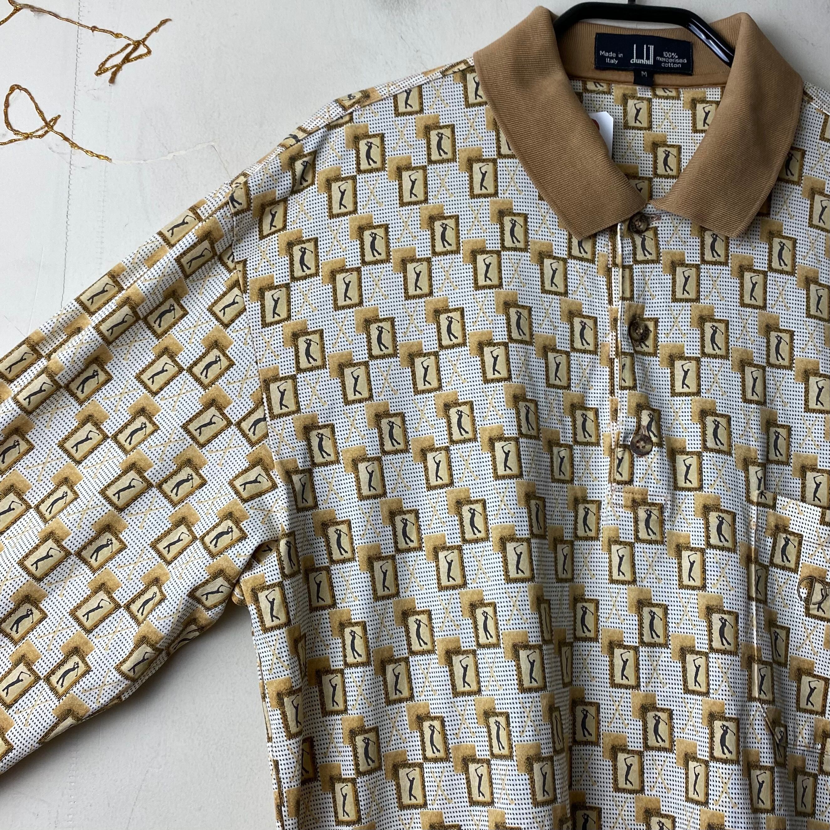vintage DUNHILL golfer pattern long sleeves polo shirt | NOIR ONLINE