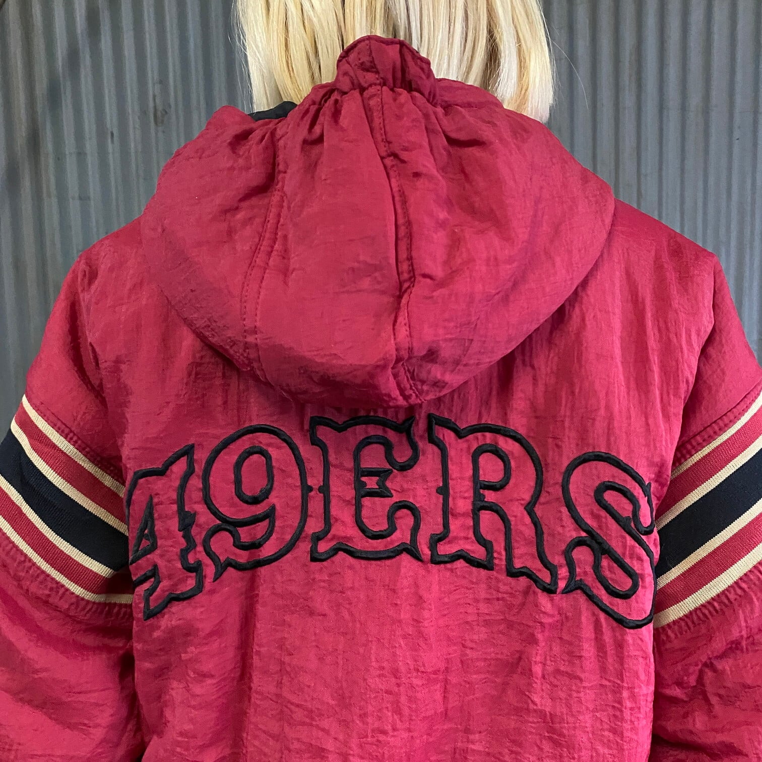 90年代 NFL 49ERS リバーシブル 中綿ナイロンジャケット スタジャン