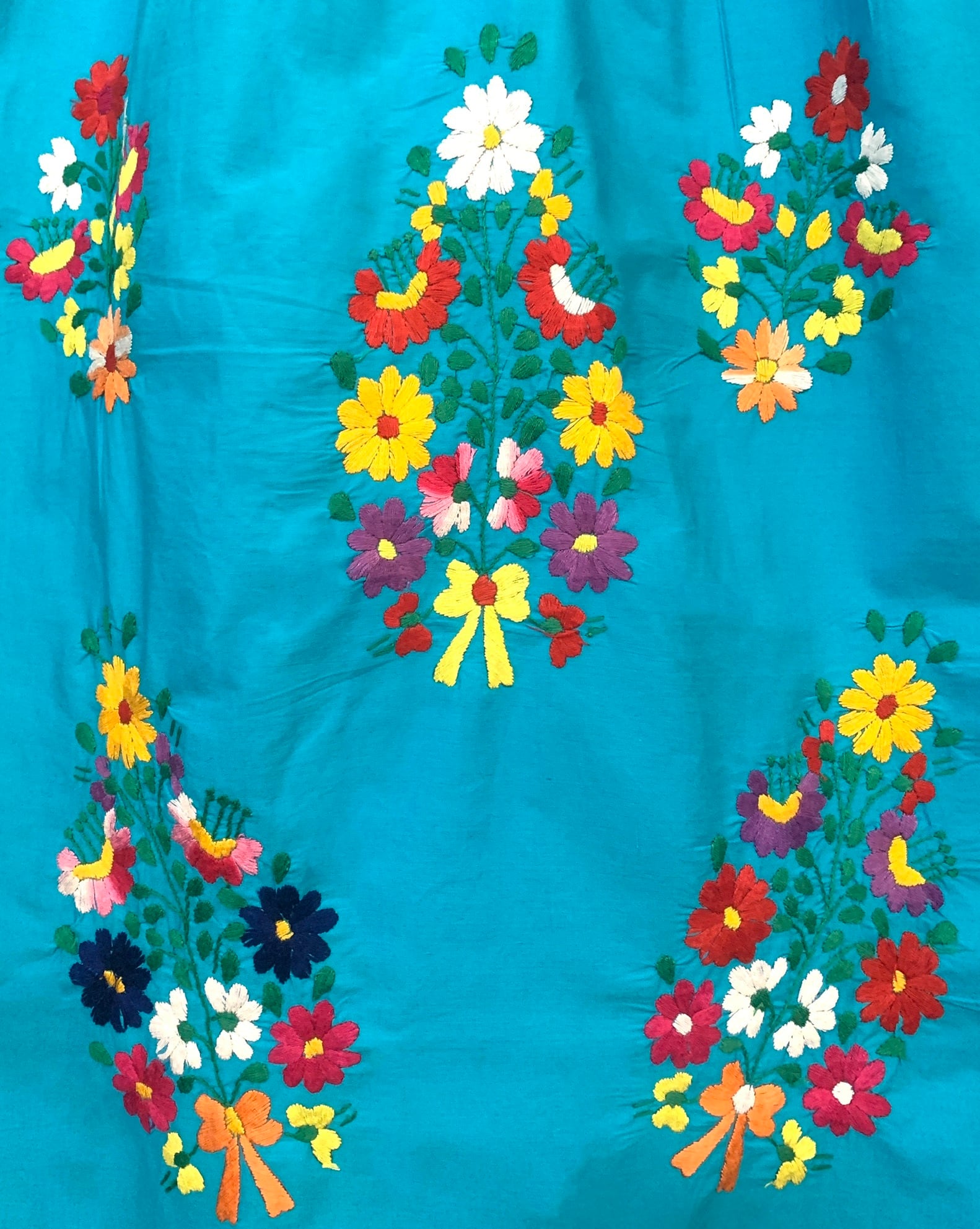 メキシカン ワンピース エスニック ヒッピー 花 刺繍 手刺繍 