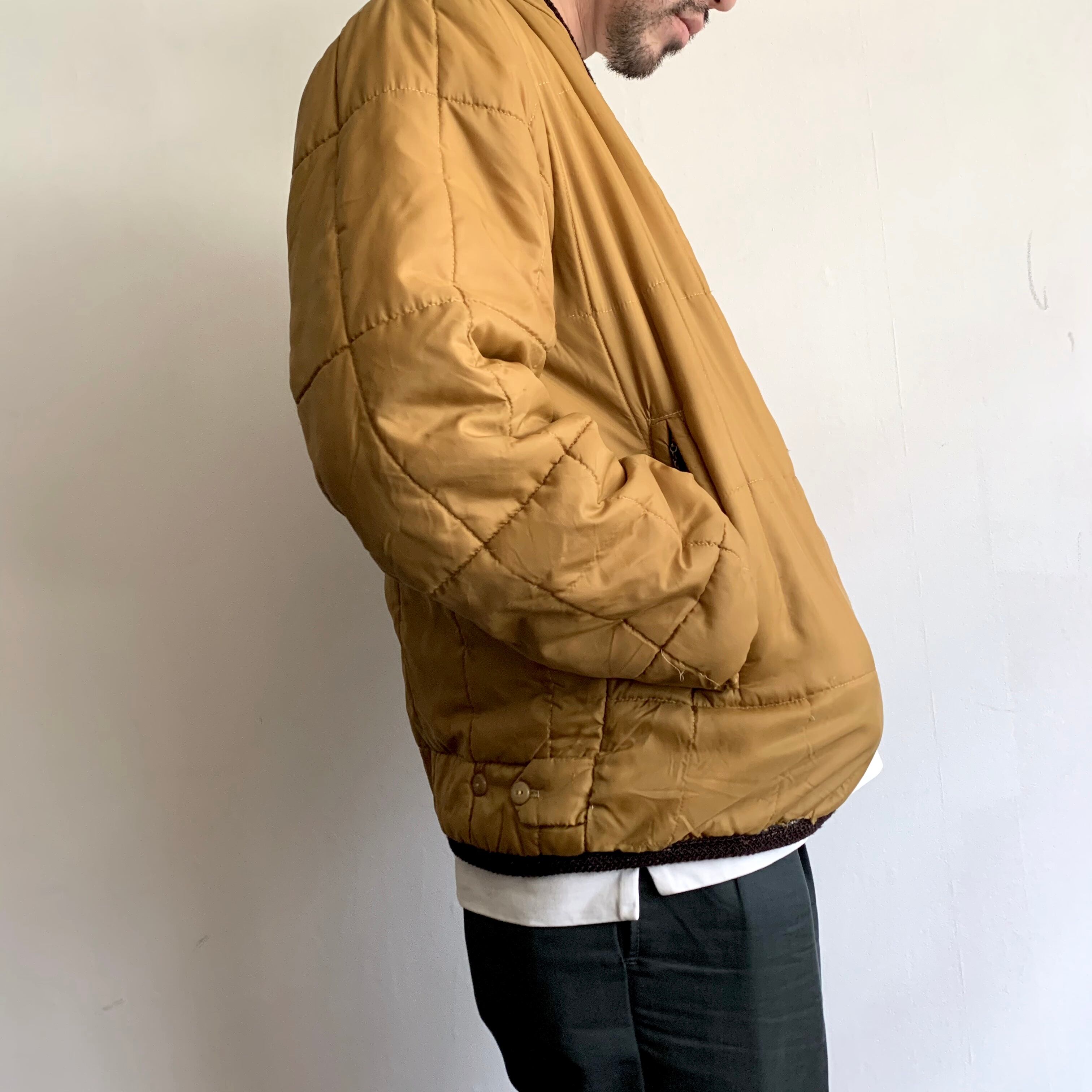 1374. 1960's campus quilting jacket ゴールド キルティング