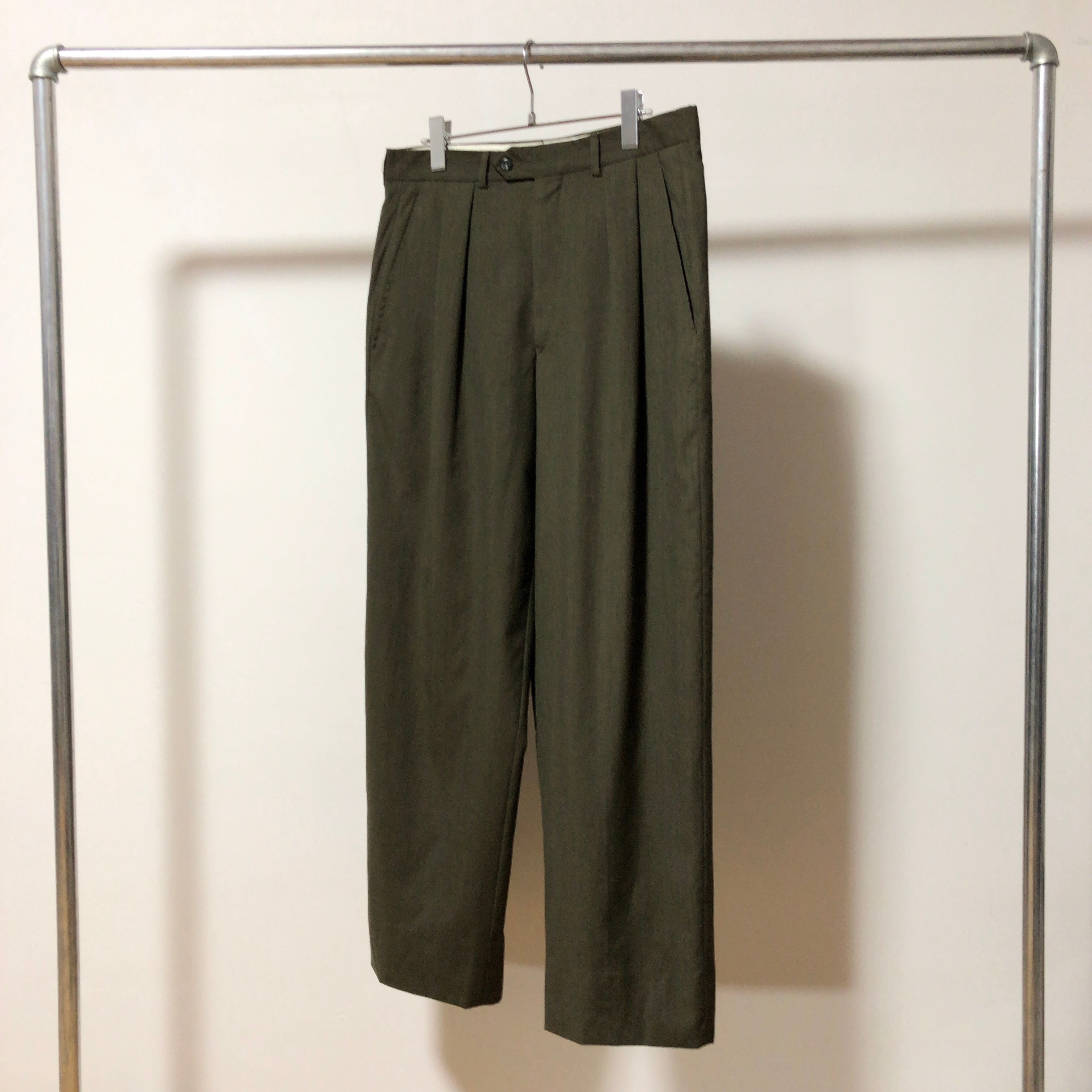 GIORGIO ARMANI / 80's Vintage 2tuck Wool Trousers / Made in Itary  /ジョルジオアルマーニ/黒タグ/ウールパンツ/スラックス/イタリア製/80年代