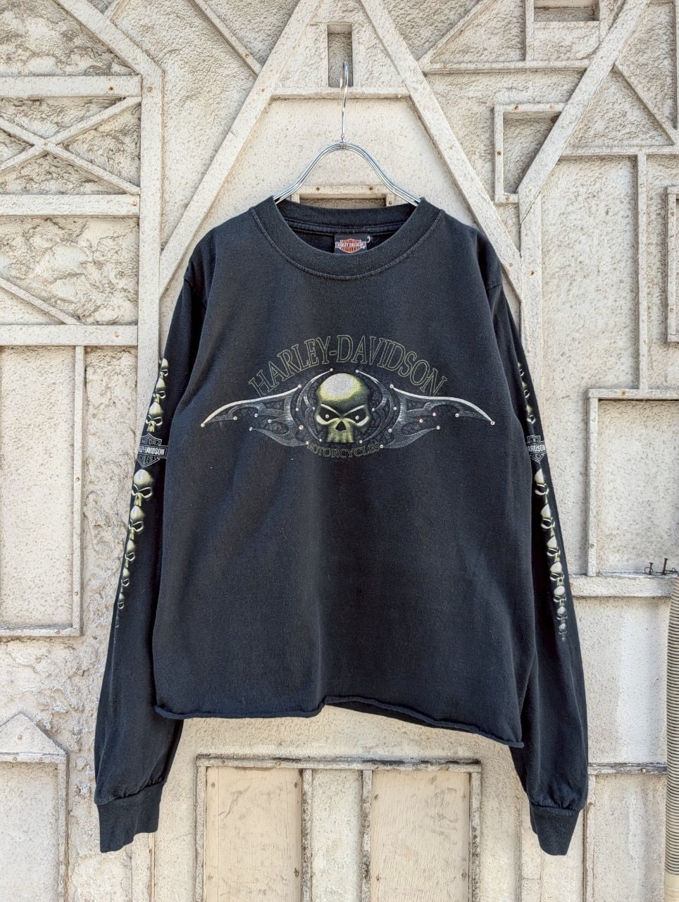 "深緑" REMAKE rhinestone L/S / HARLEY DAVIDSON