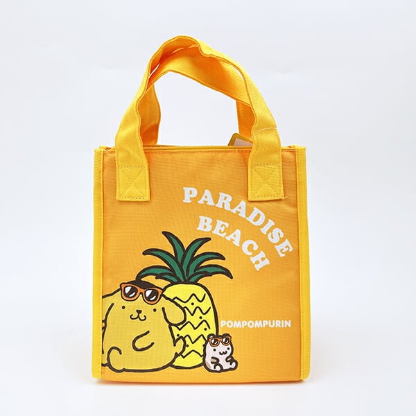 サンリオ 日焼け ポムポムプリン 三角マチ保冷バッグ ランチ サンリオ 日焼け ポムポムプリン 三角マチ保冷バッグ ランチ