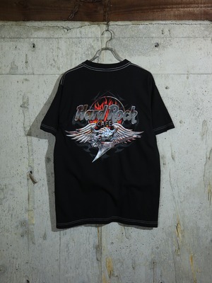 "Hard Rock Cafe" "白ステッチ" Back print T-shirt