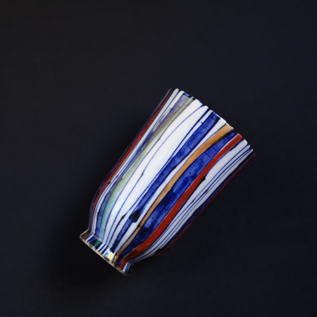 AS　加藤幸治　色絵麦藁手湯呑