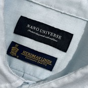 リネン混 nano universe ナノユニバース HERDMAN LINEN 長袖シャツ サイズ L/ライトブルー系 メンズ  カジュアル