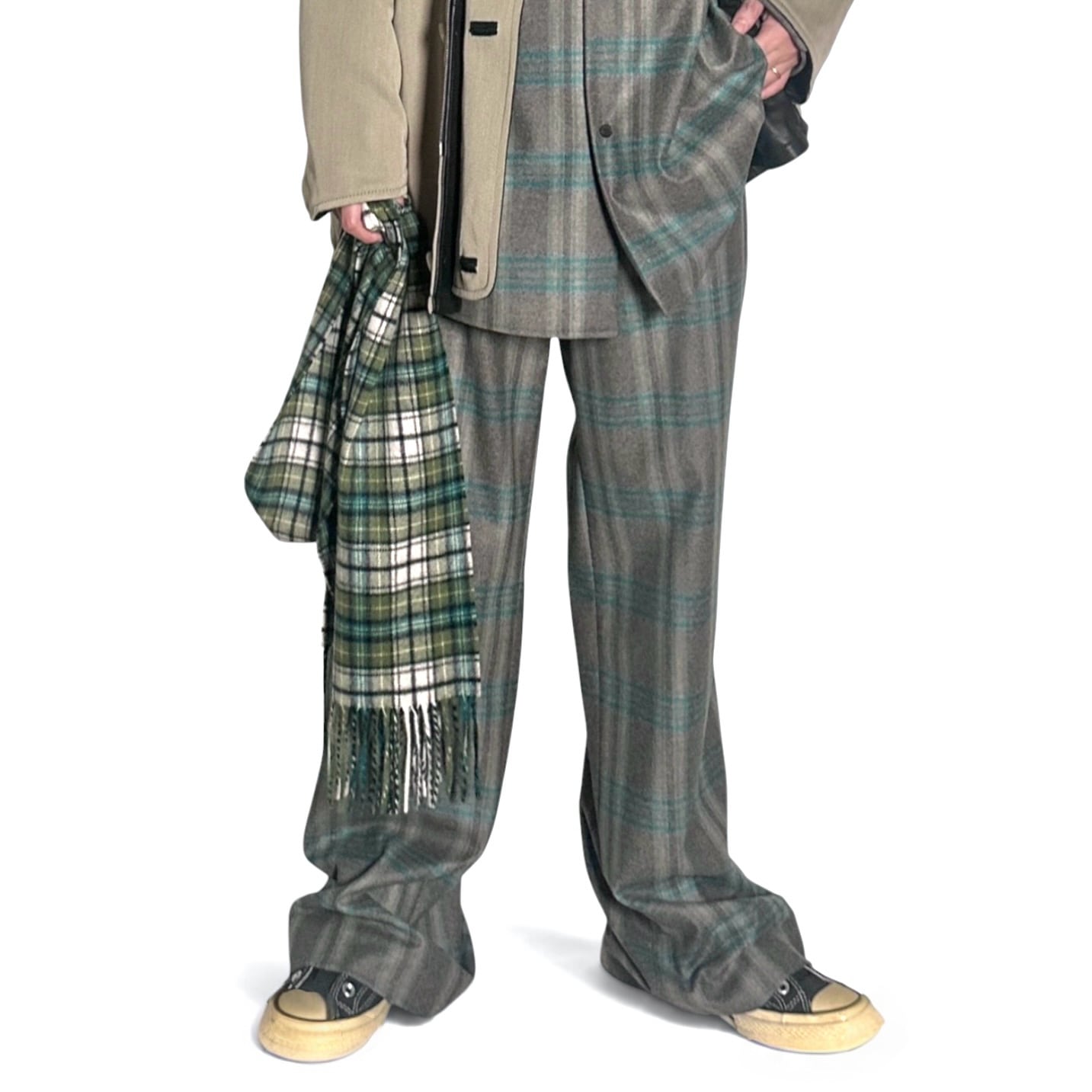 AURALEE  [WOOL FULLING FLANNEL DRAWSTRING PANTS]