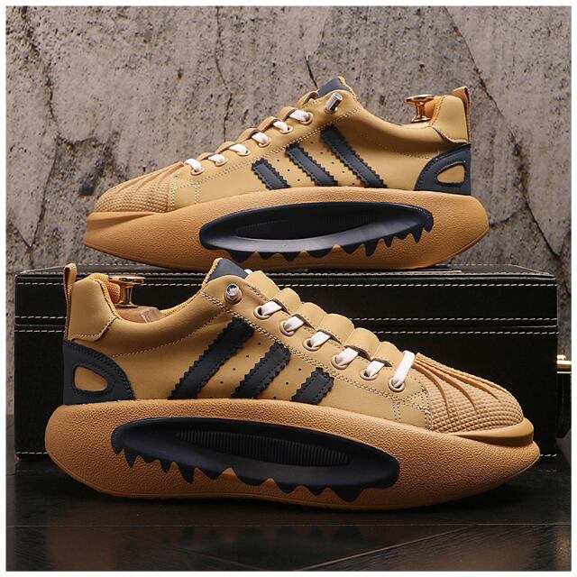 【予約販売】ダッドスニーカー 厚底 メンズ アグリースニーカー バイカラー 靴 レースアップ グリーン ブラック キャメル お洒落 カジュアル ストリート 24cm/24.5cm/25cm/25.5cm/26cm/26.5cm