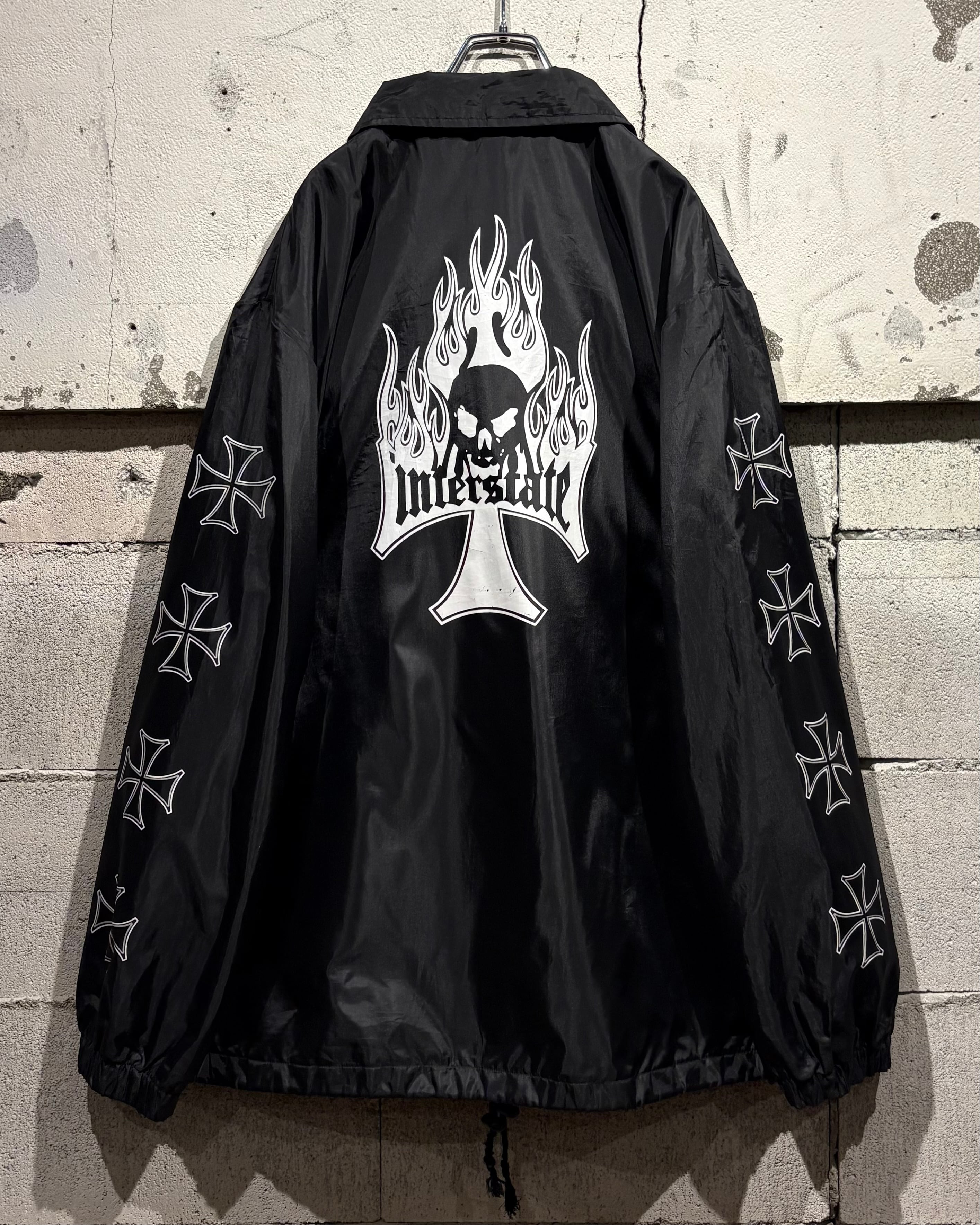 Caka otto】90's “Interstate” Iron Cross Design Vintage Loose Coach