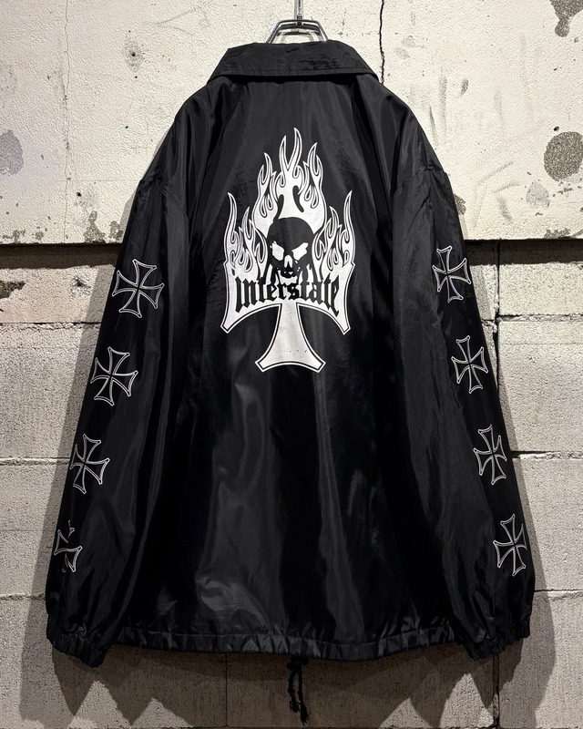 【Caka otto】90's “Interstate” Iron Cross Design Vintage Loose Coach Jacket
