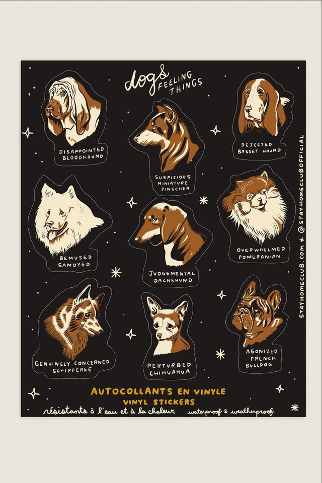 Dogs Feeling Things Mega Sticker Sheet