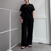 リーフ柄刺繍ランダムcamisole/ブラック