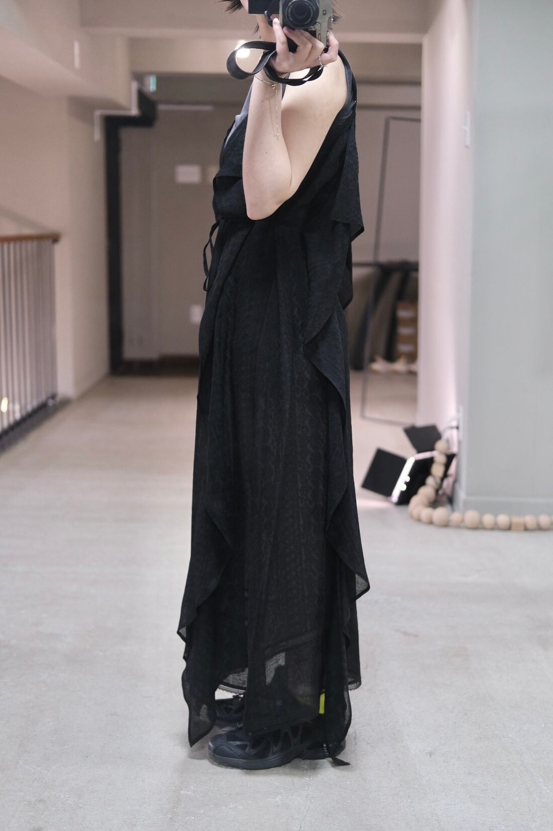 【Ono】 fetico Lace jacquard dress FETICO】LACE JACQUARD CAMI DRESS -Black- | loop