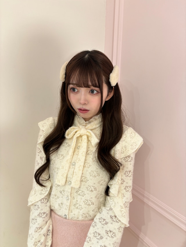 【Renonqle】ribbon tie lace blouse