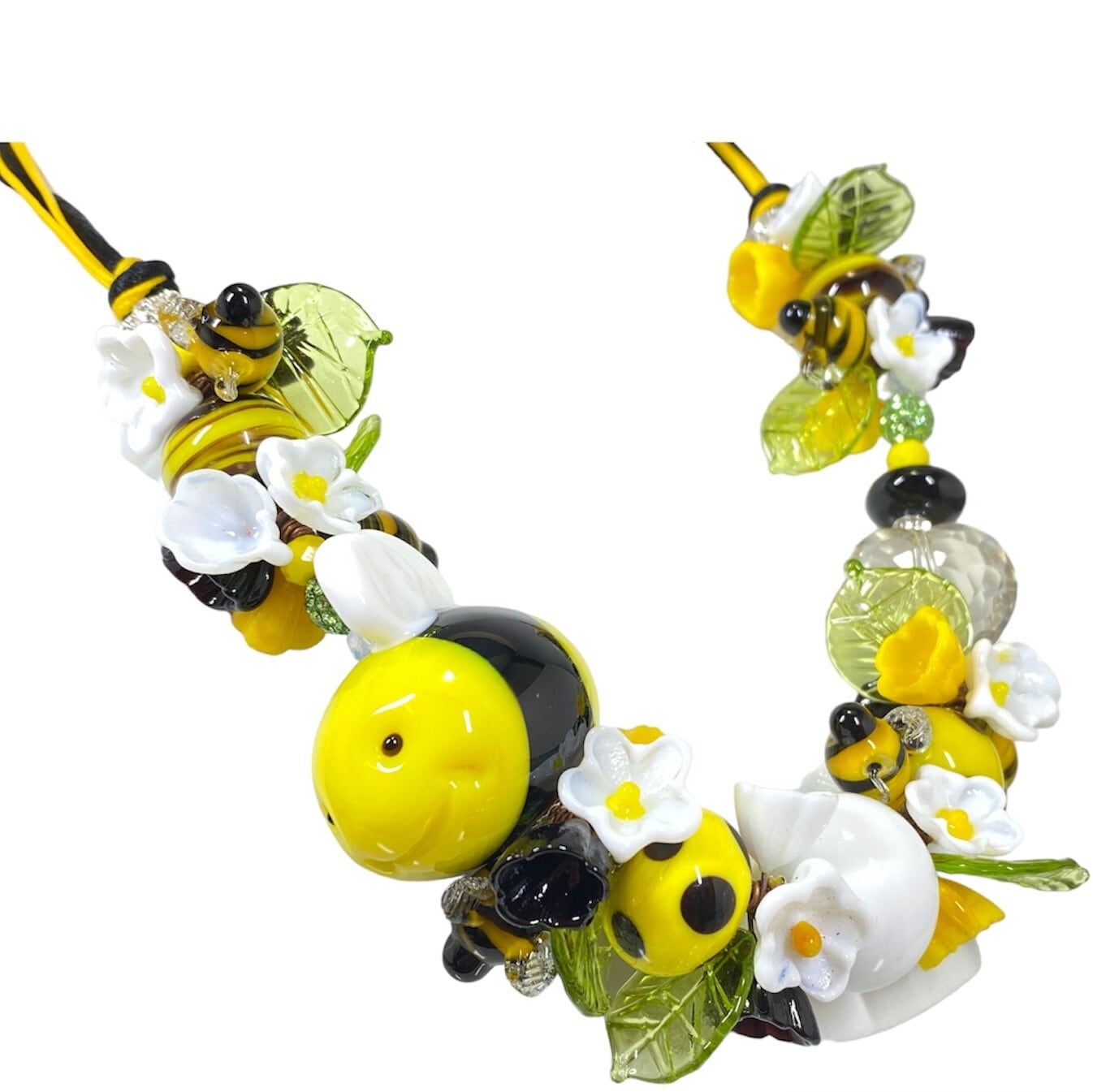 ベネチアンガラス ネックレス 丸いハチｰfull | Della Luna